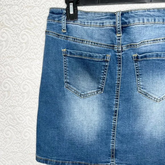 Versona Women's Blue Denim Pencil Skirt Size 27 Stretch Pockets Casual - Picture 7 of 10